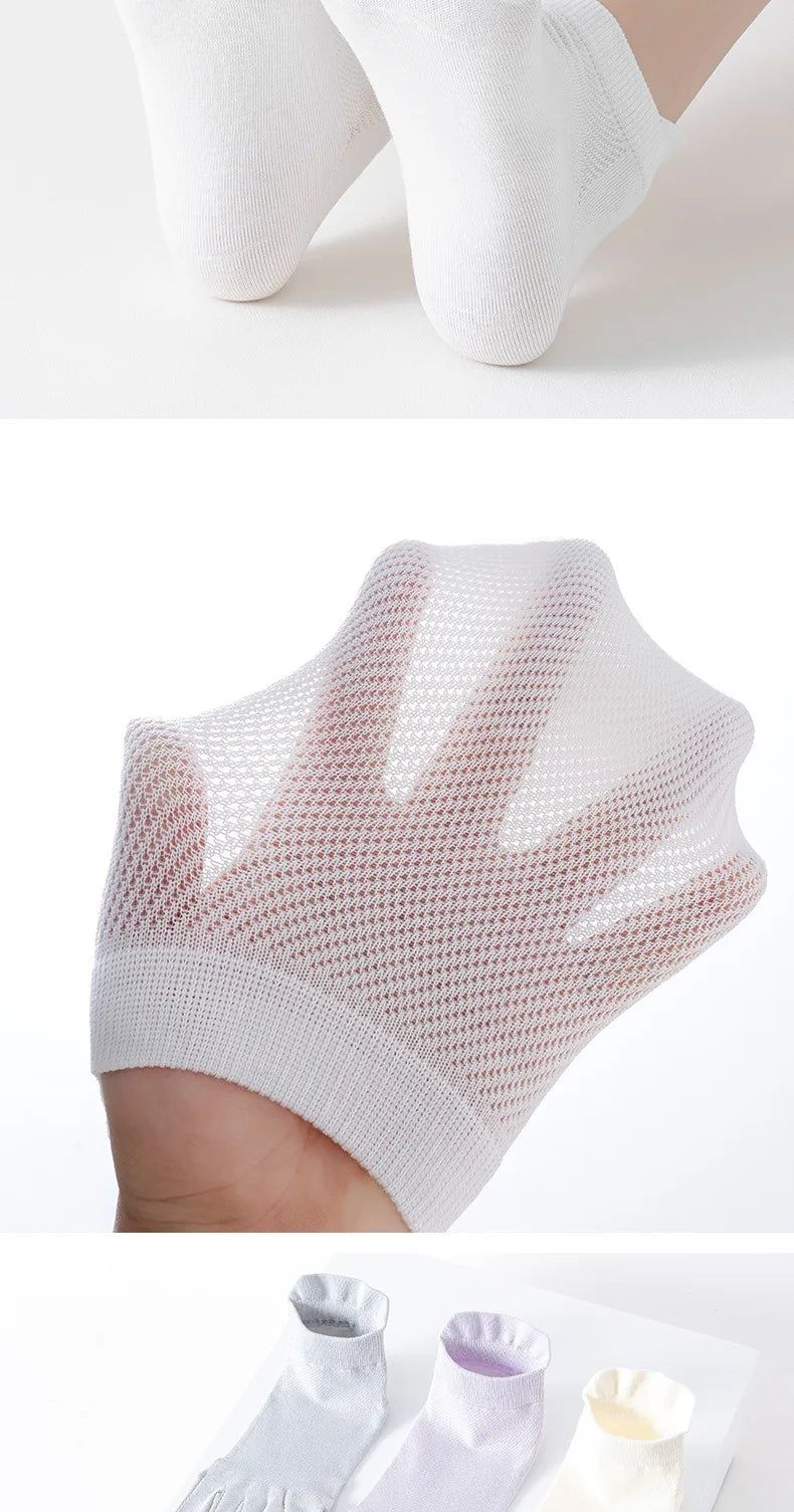 Women's Cotton Toe Socks – Breathable Mesh