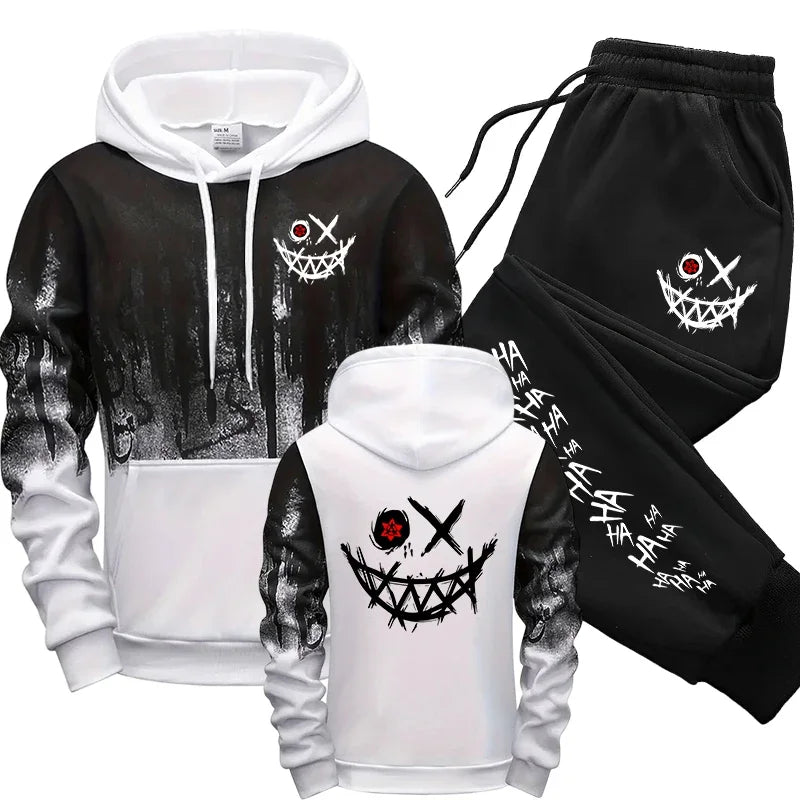 Men's Splash Ink Print Hoodie & Sweatpants Set – Versatile Casual Daily Sport Tracksuit