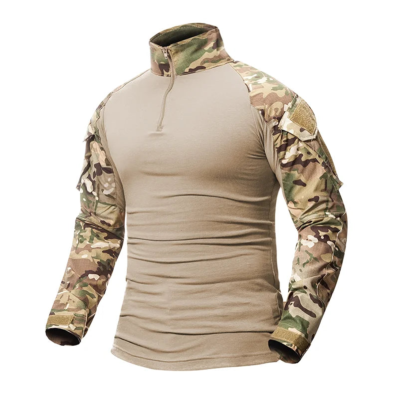 Men's Multicam Tactical Uniform Set – Combat Shirt & Cargo Pants for Airsoft & Hunting