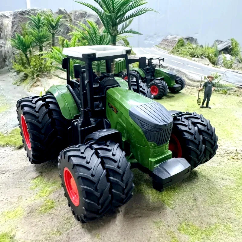 Large Scale Farm Tractor Toy Playset with Trailer & Accessories – DIY Farmer Transport Set