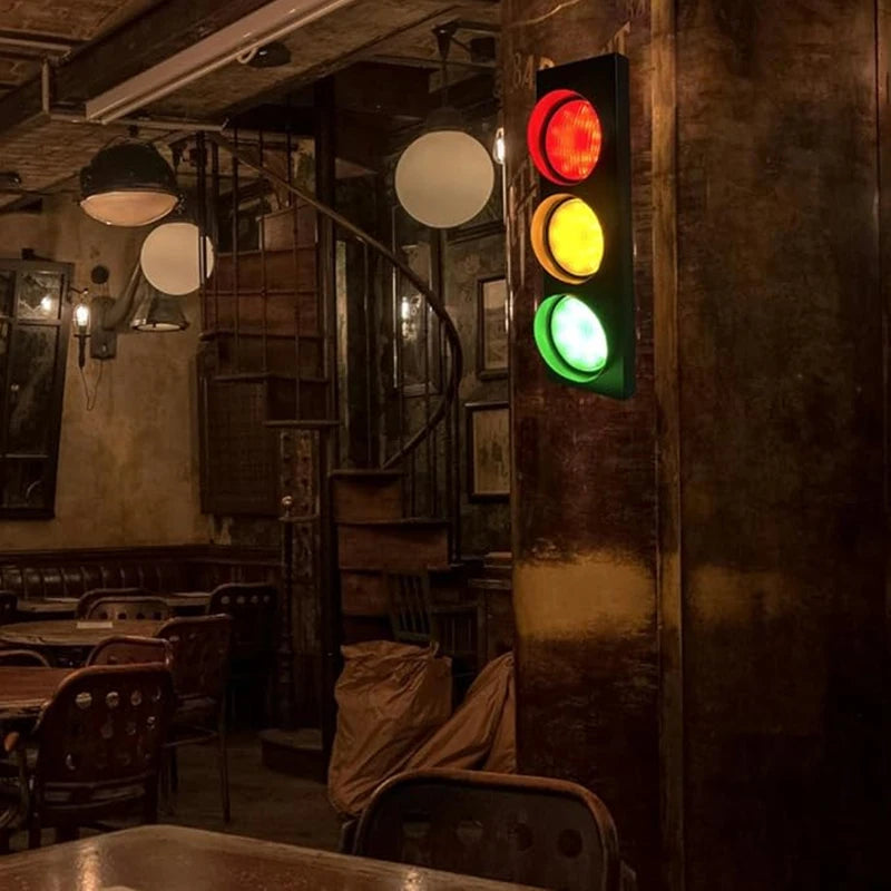 Traffic Light Wall Lamp – LED & Remote Control