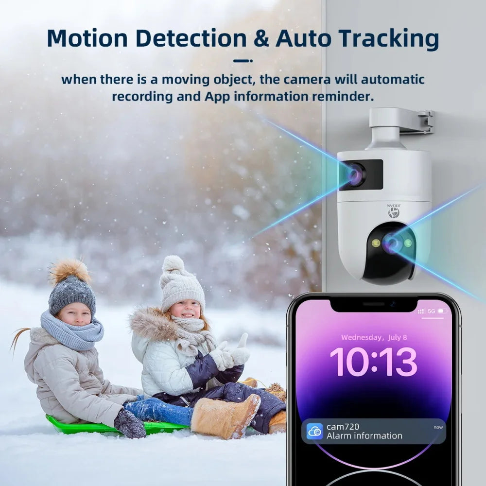 JOOAN Dual-Lens Wi-Fi Security Camera with Motion Alerts