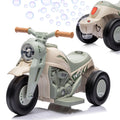 6V Kids Electric Motorcycle With Automatic Bubble Machine, Toddler Ride On Motorbike With Foot Pedal, Headlight, Music, Horn, 3 Wheels
