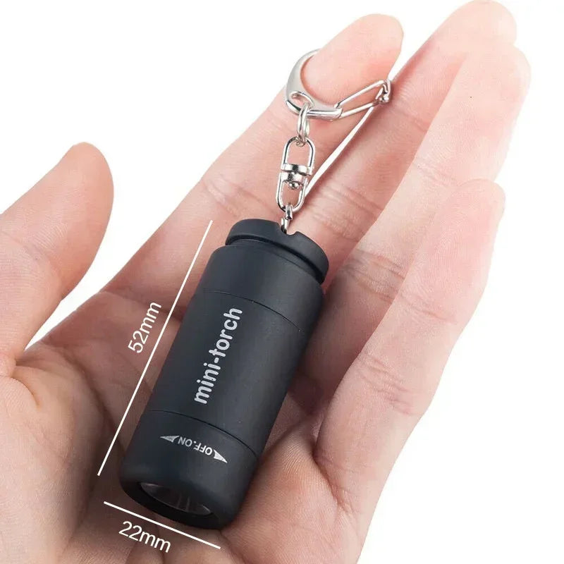 USB Mini Keychain Flashlight – Rechargeable EDC Torch, Waterproof, 16 Colors, Pocket-Sized LED Light