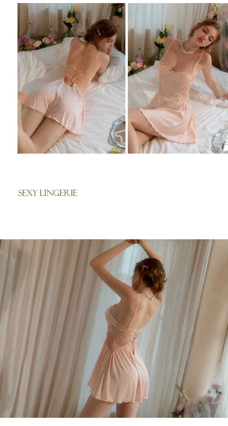 Women's Satin Lace Nightgown — Sexy Sleepwear Nightdress