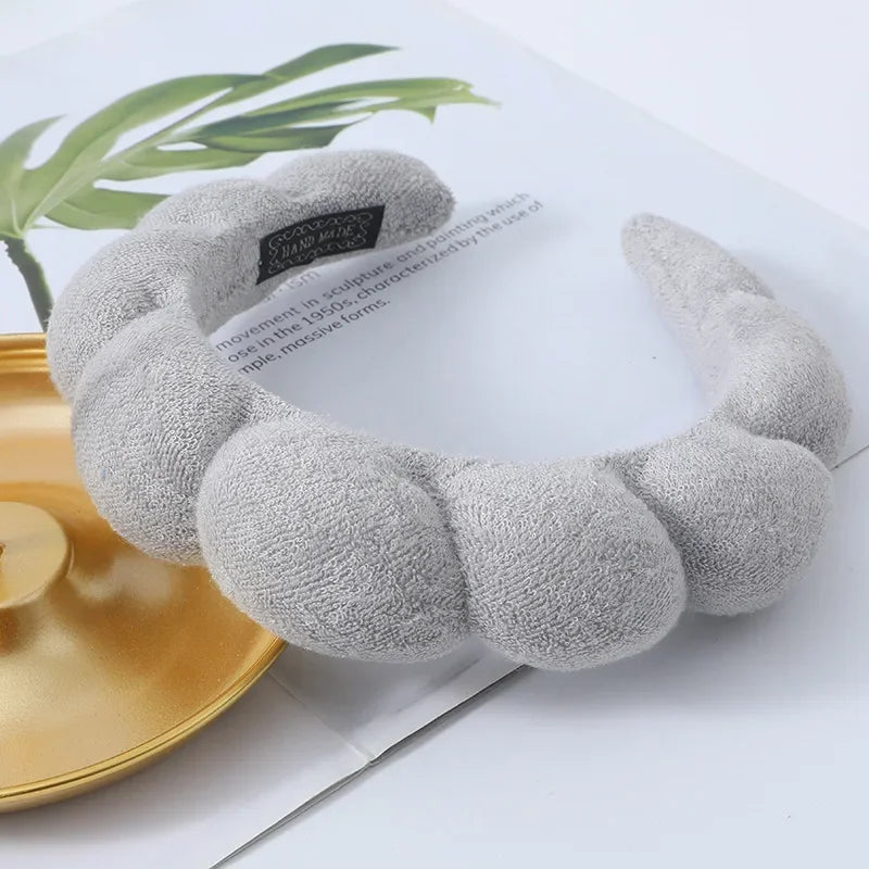 Puffy Spa Headband & Wristbands Set — Microfiber