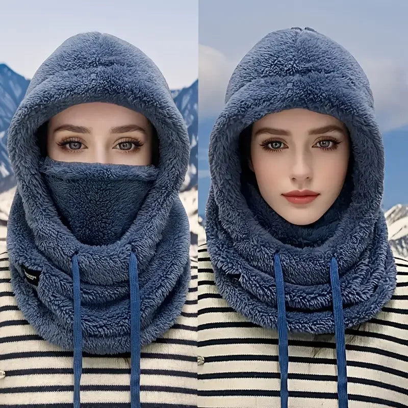 Polar Fleece Balaclava with Adjustable Hood and Neck Cover