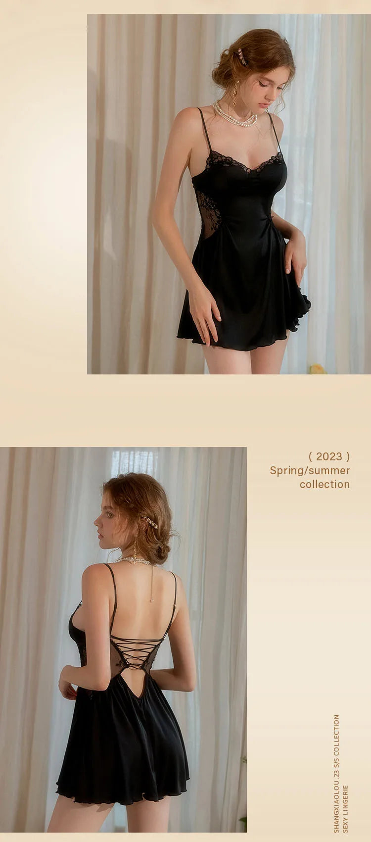 Women's Satin Lace Nightgown — Sexy Sleepwear Nightdress