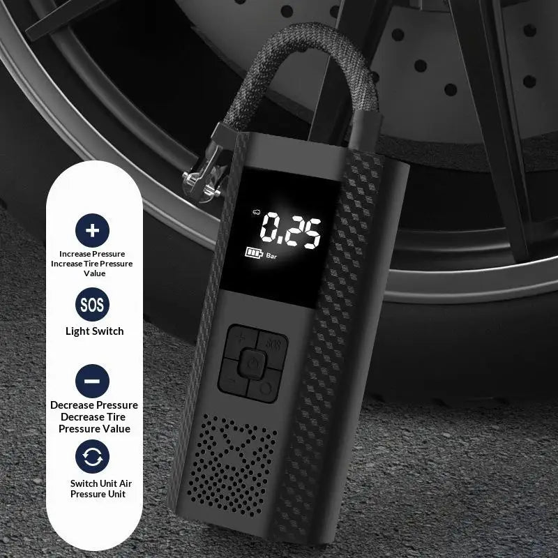Rechargeable Cordless Tire Inflator with Digital Gauge