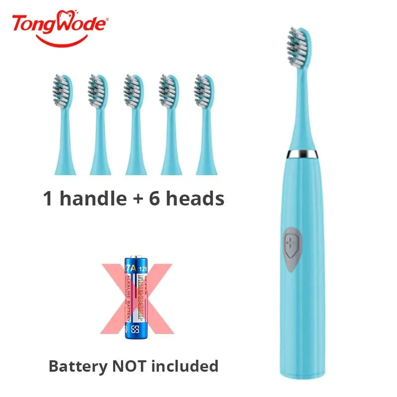 Tongwode Sonic Electric Toothbrush for Adults – Soft Bristle, IPX6 Waterproof, 3 Brush Heads