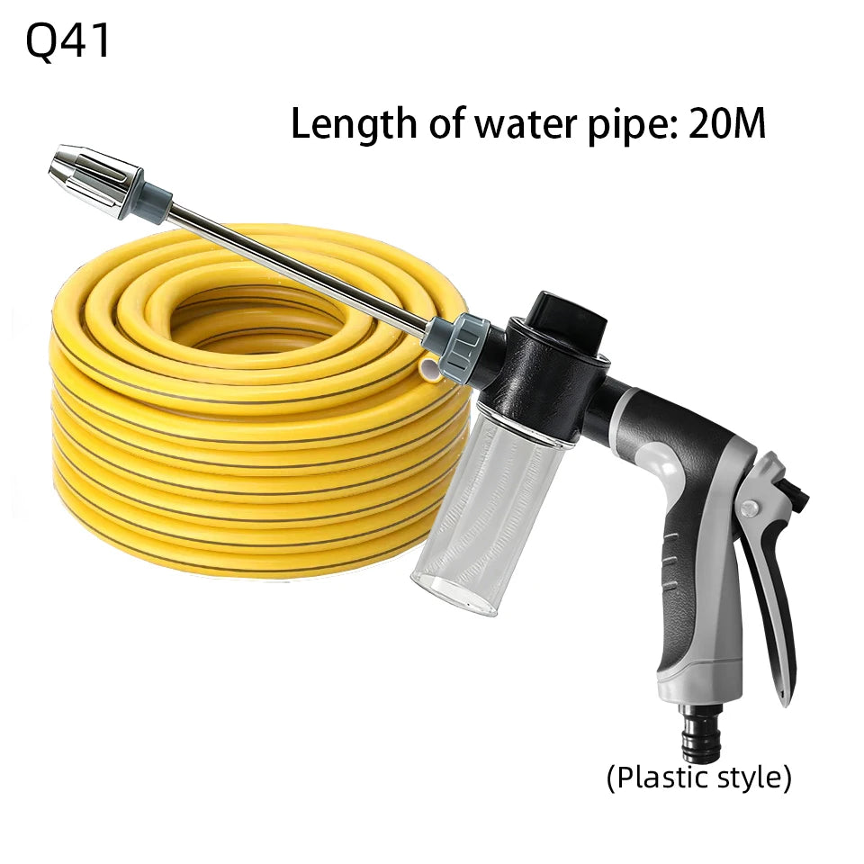360° Rotating High-Pressure Water Gun – Car Wash Kit & Garden Sprinkler, Plastic or Metal, 1m–20m Hose Options