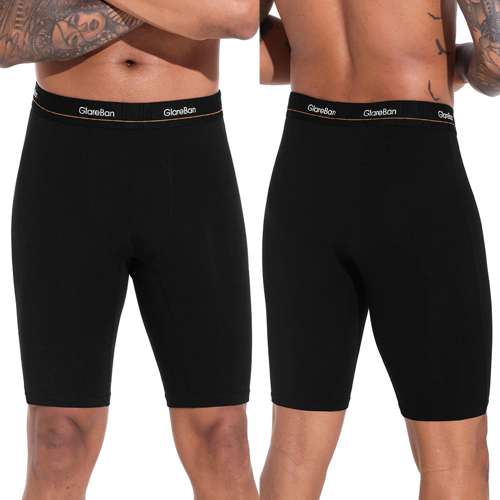 Men's Cotton Stretch Long Boxer Briefs, 4-Pack
