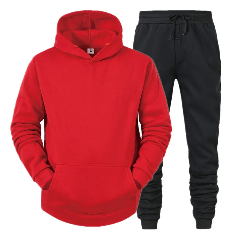 Men's Hoodie & Jogging Pants Sport Tracksuit Set – Spring Autumn Running Sweater Suit