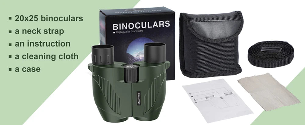 20x25 Compact Binoculars for Outdoor Viewing