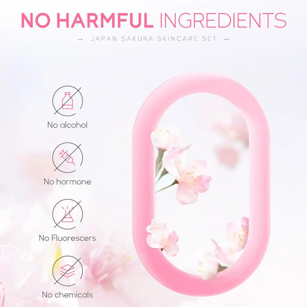 Sakura Skincare Gift Set – 3-Piece Travel Bag or 5-Piece Gift Box for Women