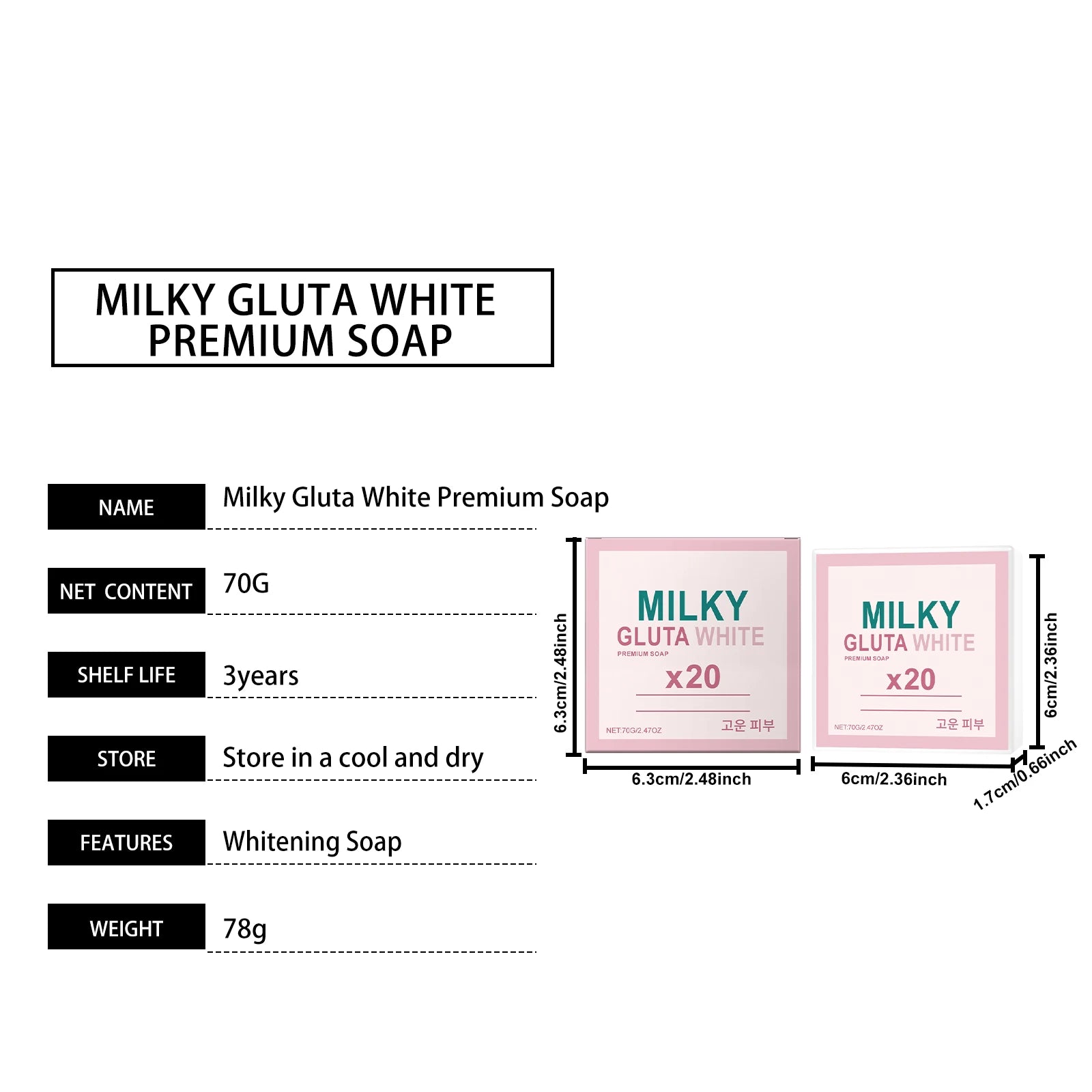 Milk Moisturizing Brightening Soap Bar – Dark Spot Reduction, Oil Control & Bleaching, 70g
