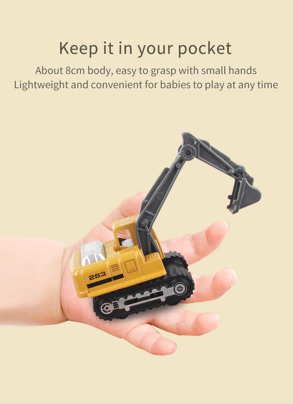 Die-Cast Construction Vehicle Toy Set – 1:64 Alloy Trucks & Excavators