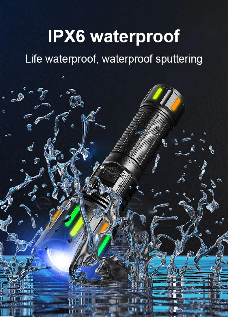 78000000LM Ultra Bright LED Flashlight – USB Rechargeable Long Range Tactical Torch