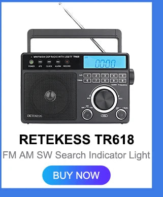 RETEKESS V115 Portable FM AM SW Radio — Rechargeable with USB