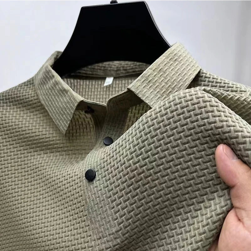 Men's Bone Flower Print Polo Shirt — Graphic Short Sleeve Casual Polo