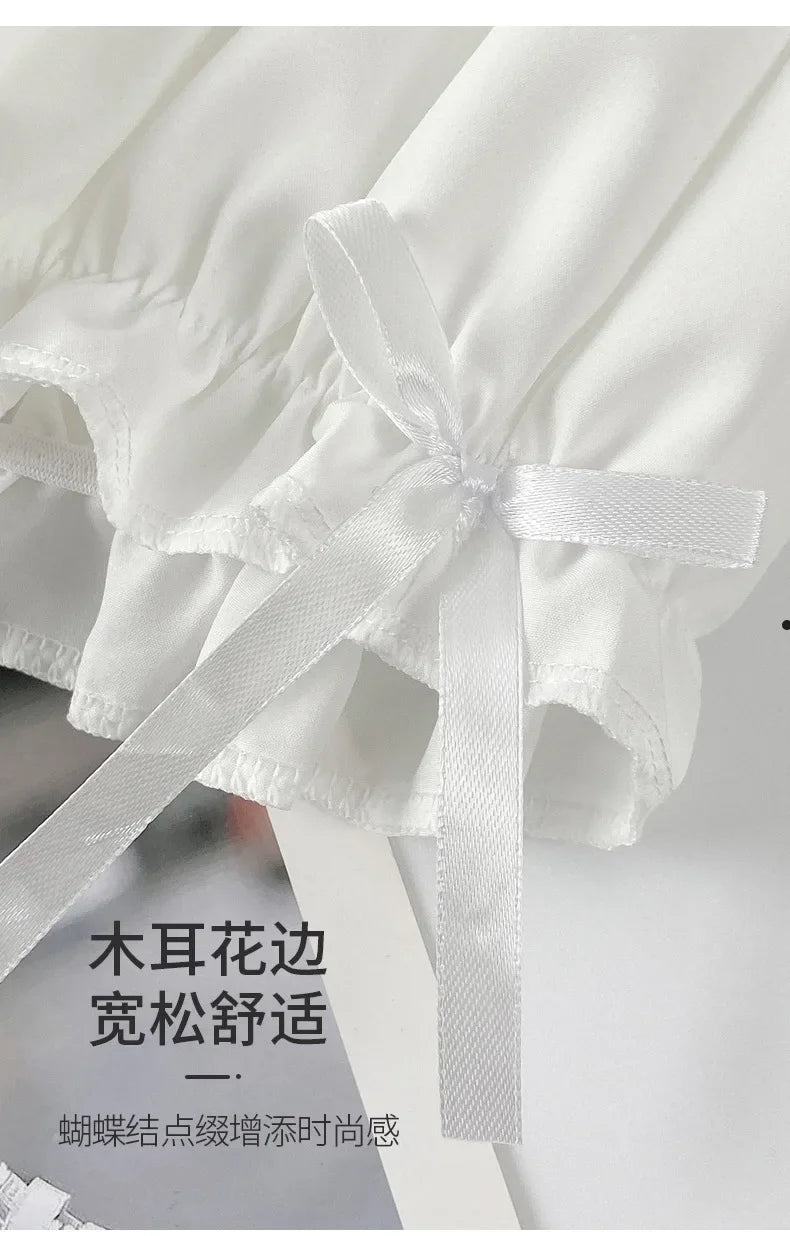 Women's Lace Ruffle Bloomers – Satin Anti-Exposure Safety Shorts Lolita Knickers Under Dress