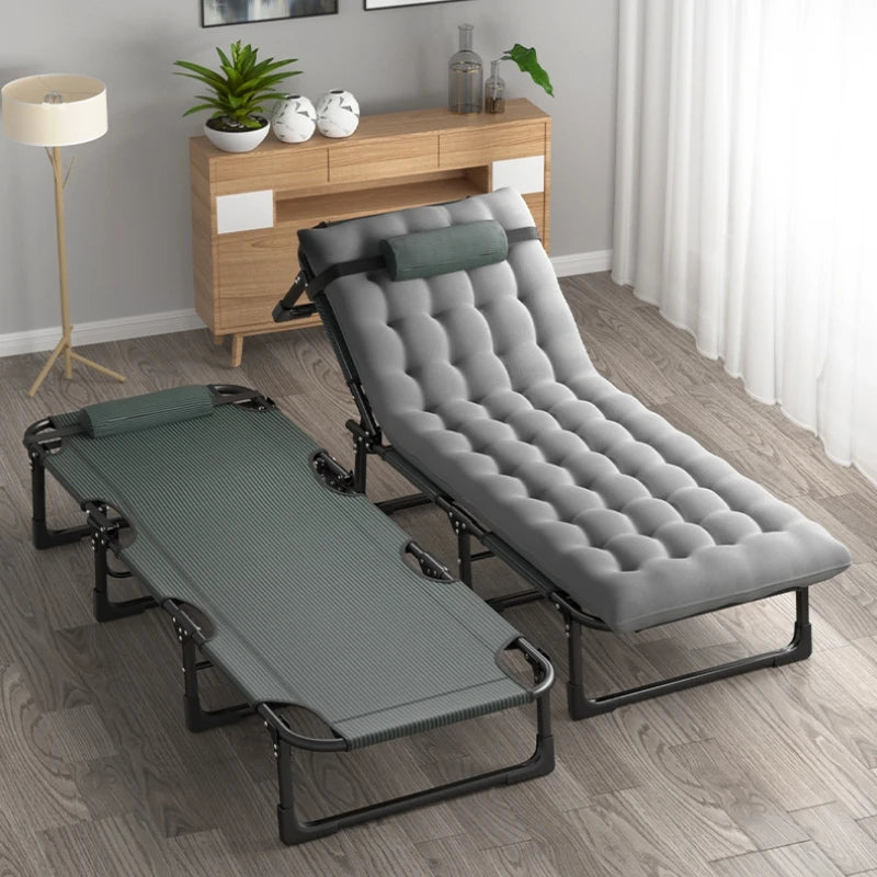 GIANXI Summer Camp Bed Folding Chair Office Nap Bed Recliner Napping Appliance Accompanying Bed Folding Bed With Cushion