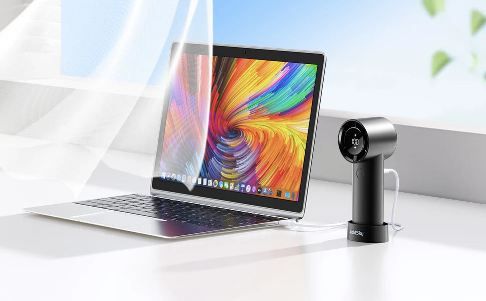 coldSky Portable Handheld Fan — 6000mAh 5-Speed Cooling Fan