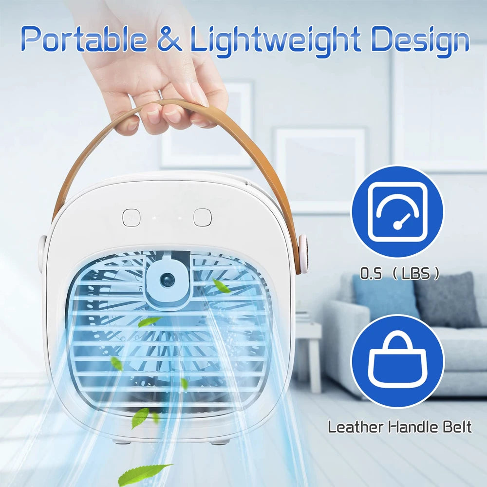 Portable Rechargeable Air Conditioner — Cordless Mini AC Cooling Fan for Room, Camping & Personal Use