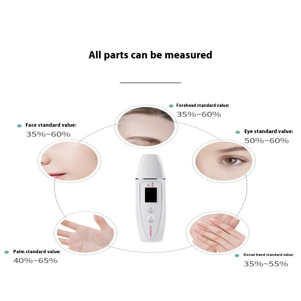 Digital Skin Moisture & Oil Analyzer – Platinum Probe Facial Water-Oil Balance Tester & Skin Diagnostic Device