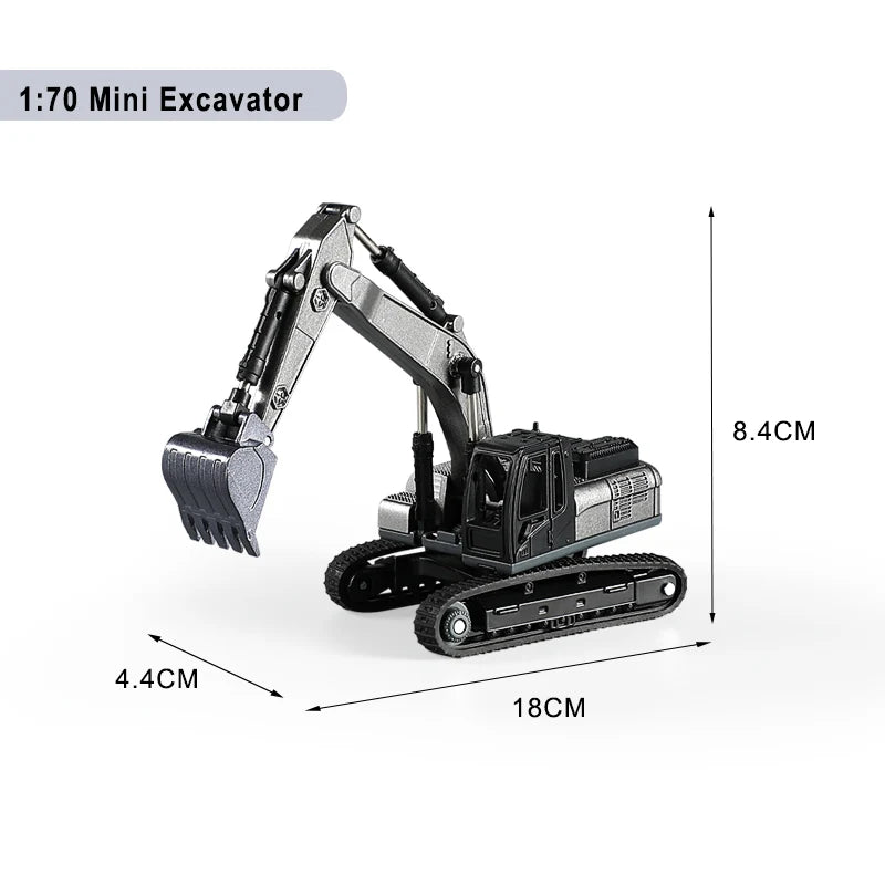 Die-Cast Engineering Vehicle Toy – Excavator, Crane, Bulldozer & Backhoe for Kids