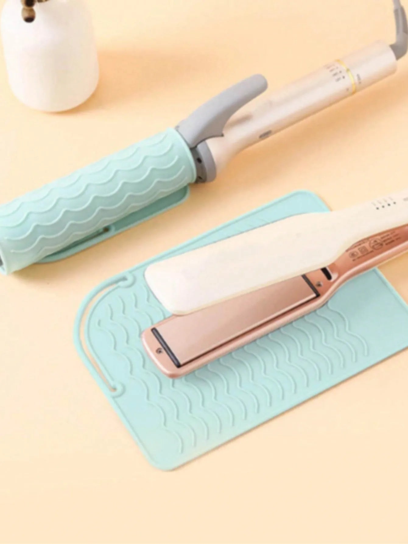 Silicone Heat Resistant Mat — Travel Hair Tool Pad for Flat Iron & Curling Iron