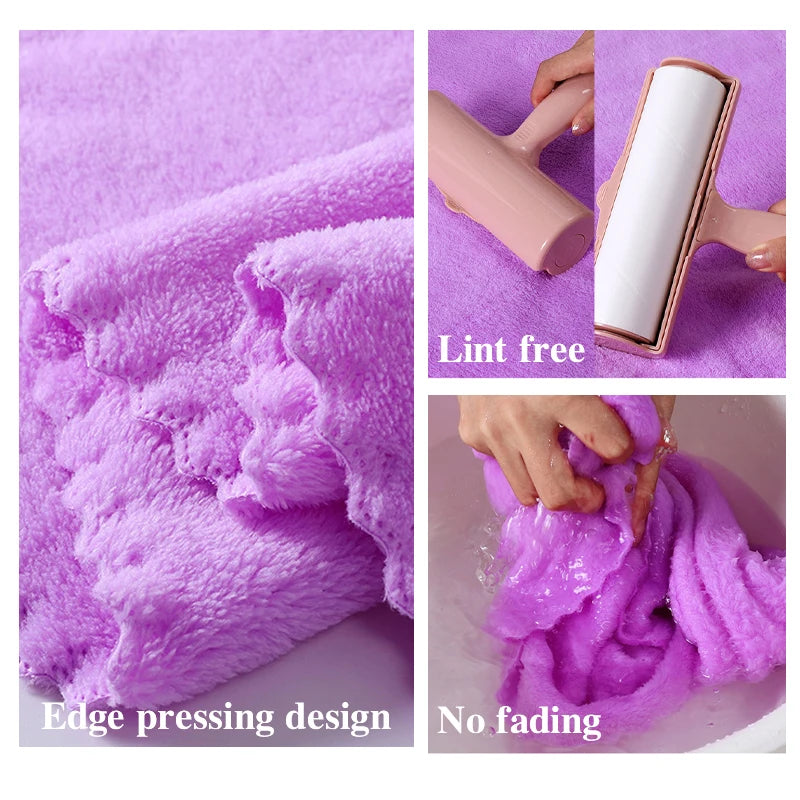 2-Piece Super Soft Coral Velvet Bath Towel Set – Highly Absorbent, Hotel & Spa Quality