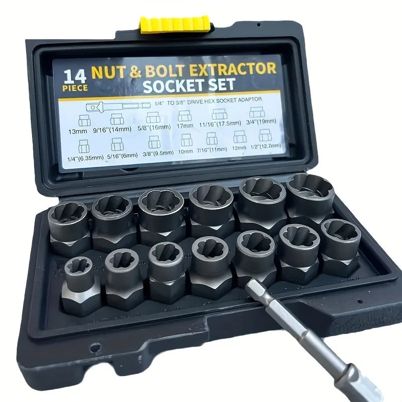 14-Piece Bolt & Nut Extractor Set