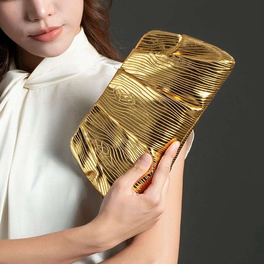 Luxury PU Evening Clutch Bag – Designer Wedding Party Shoulder Purse for Women