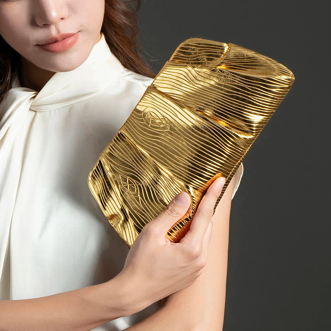 Luxury PU Evening Clutch Bag – Designer Wedding Party Shoulder Purse for Women
