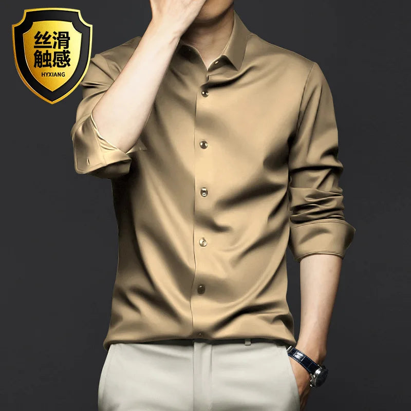 Men's Non-Iron Wrinkle-Resistant Long Sleeve Business Dress Shirt