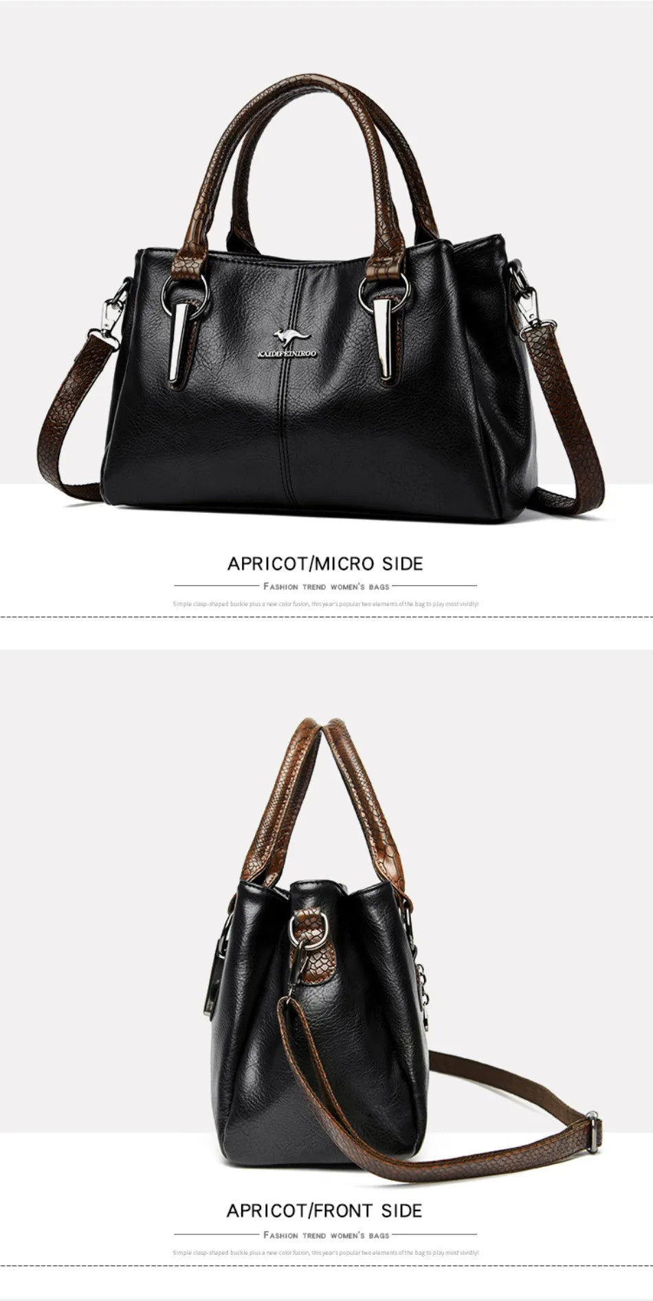 Luxury Soft Leather Large Capacity Tote Crossbody Bag – Elegant Shoulder Handbag for Women