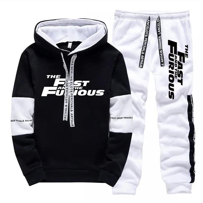 Men's Hooded Long Sleeve Sweatshirt & Sweatpants Set – Autumn Winter Casual Sport Comfortable Suit