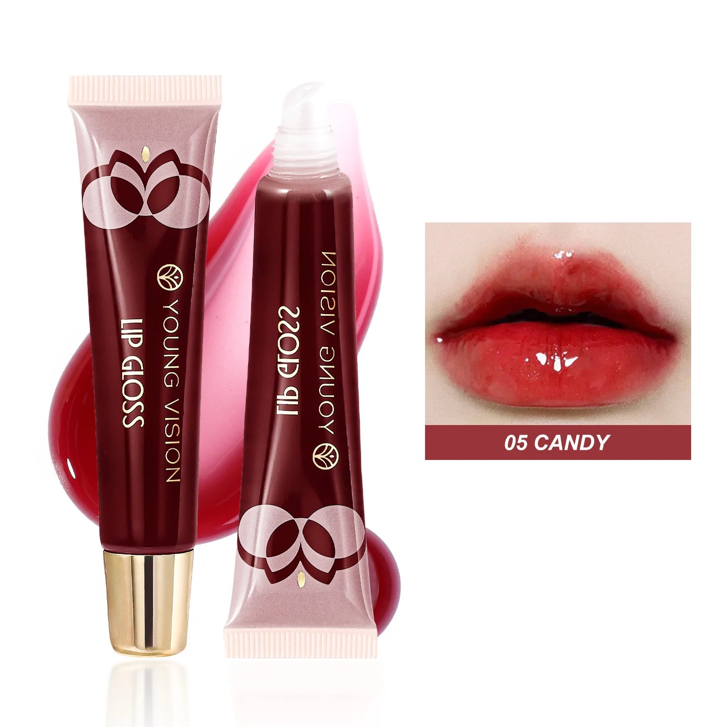 6 colors Lip Gloss Long lasting Moisturizing Mirror Lip Oil, Fruit Flavor, Pudding Lip Moisturizing, Water Radiant Lip Honey