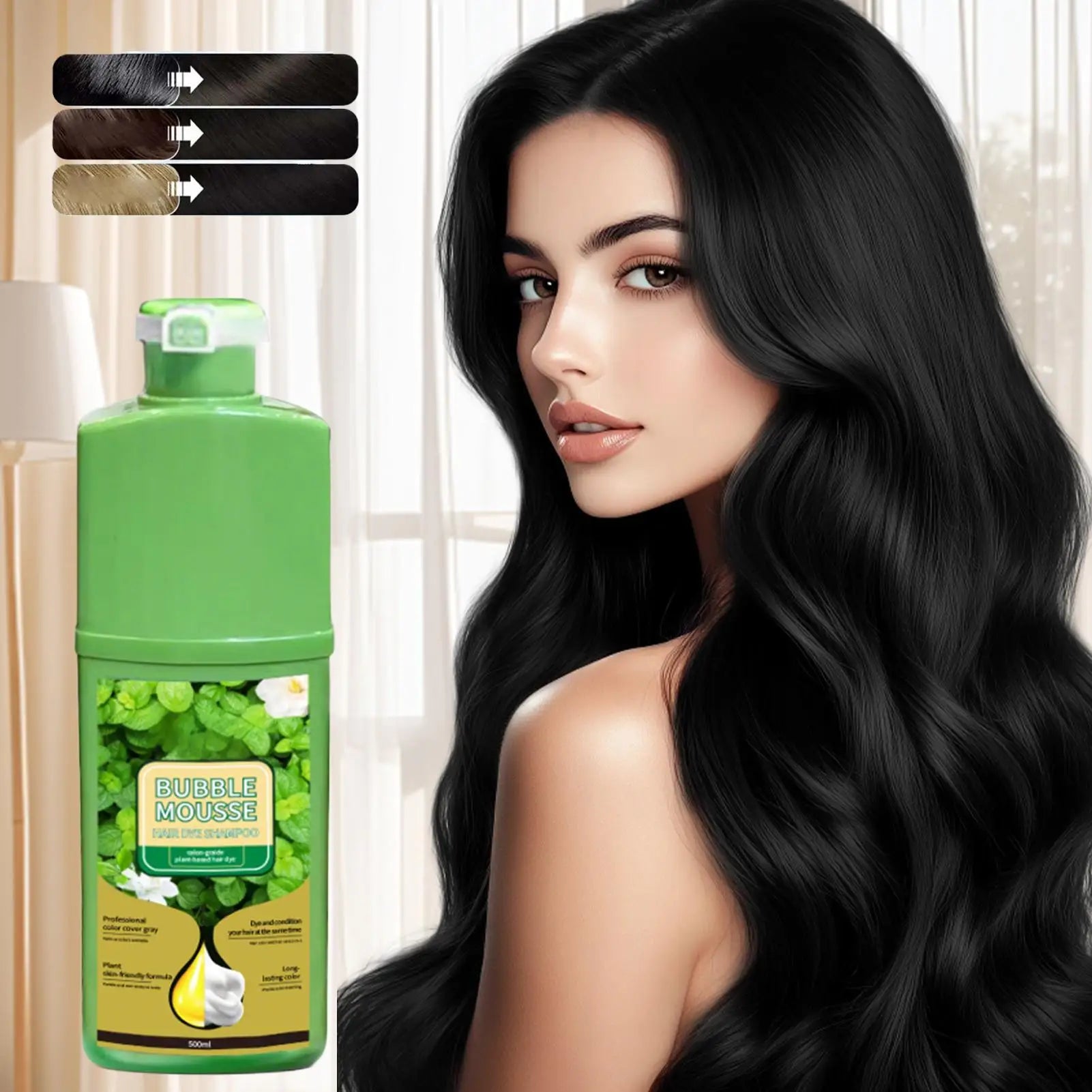 Natural Plant Herbal Hair Dye Shampoo 5 Minutes Change Hair Color Non-irritating Repairs Gray White Hair Care Products Women Men