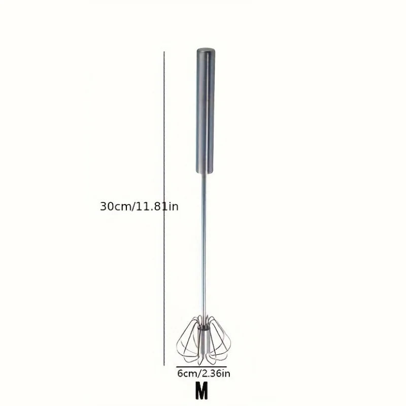 Whisk Faster. Bake Better. — Stainless Steel Semi-Automatic Egg Beater | S/M/L Sizes, Hand Push Mixer, Milk Frother, Kitchen Baking Tool