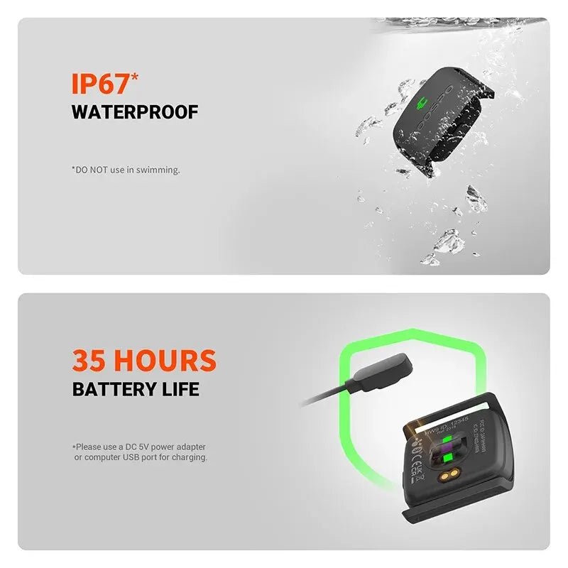 COOSPO HW9 Armband Heart Rate Monitor — HR Zones, Calories, BLE 5.0 & ANT+ for Peloton, Zwift & Wahoo