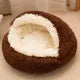 2-in-1 Soft Plush Round Pet Bed with Cover – Warm Cave Nest for Small Dogs & Cats, 50cm