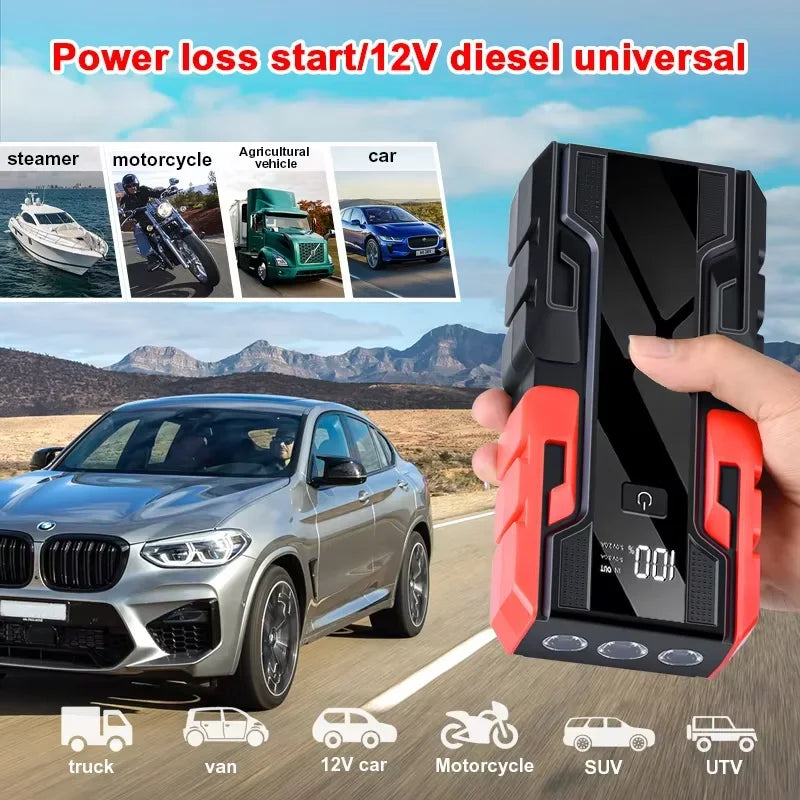 12V Portable Jump Starter – USB Power & Multi-Mode LED