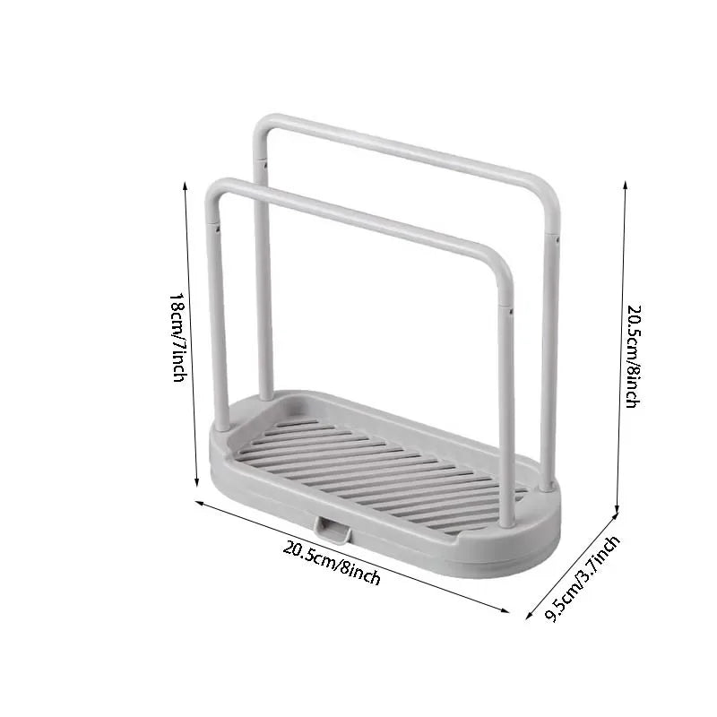 Kitchen Sink Drain Storage Basket — 2-Piece Sponge & Rag Drainage Shelf Organizer