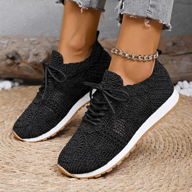 Women's Air Mesh Lace-Up Sneakers