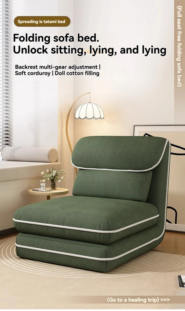Foldable Fabric Sofa Bed — Lazy Tatami Lounge Chair