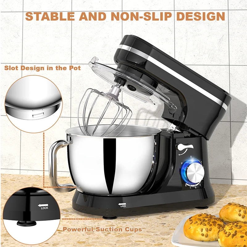 1000W Stand Mixer & Food Processor – 8+P Speed Electric Blender, Egg Whisk, Desktop Kitchen Mixer with Bowl