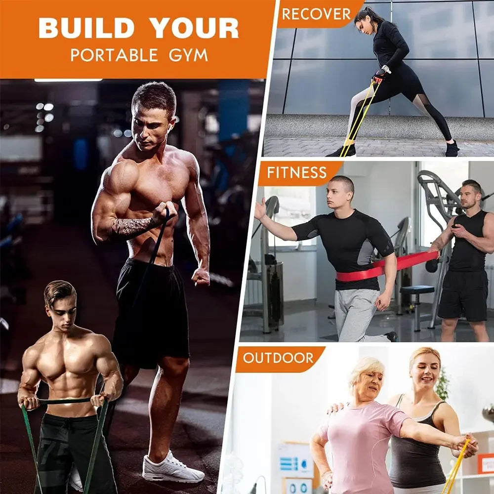 Resistance Bands Set — Pull Up Assistance for Home Fitness, Stretching & Strength Training