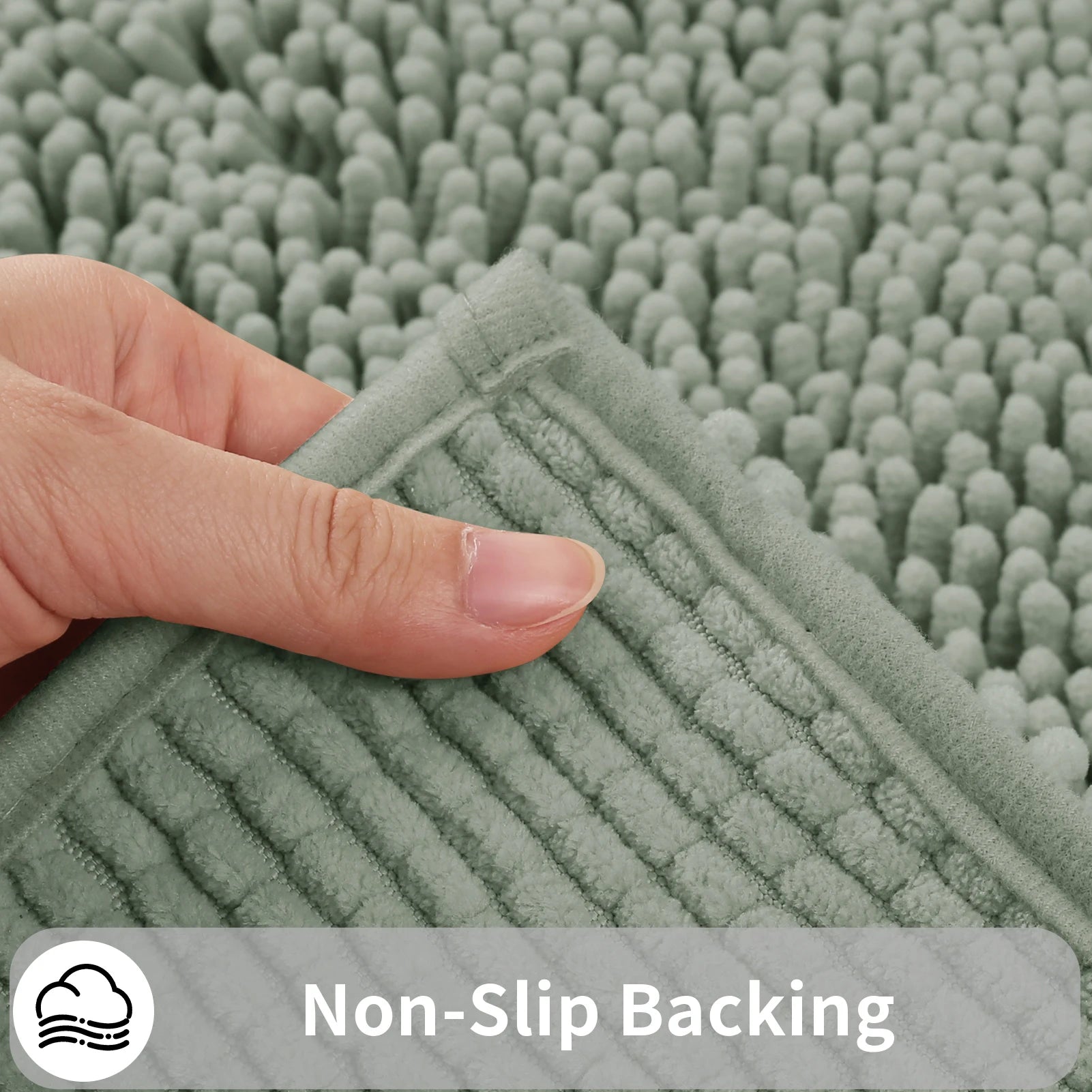 Luxury Chenille U-Shaped Toilet Rug – Soft Absorbent Non-Slip Contour Bath Mat